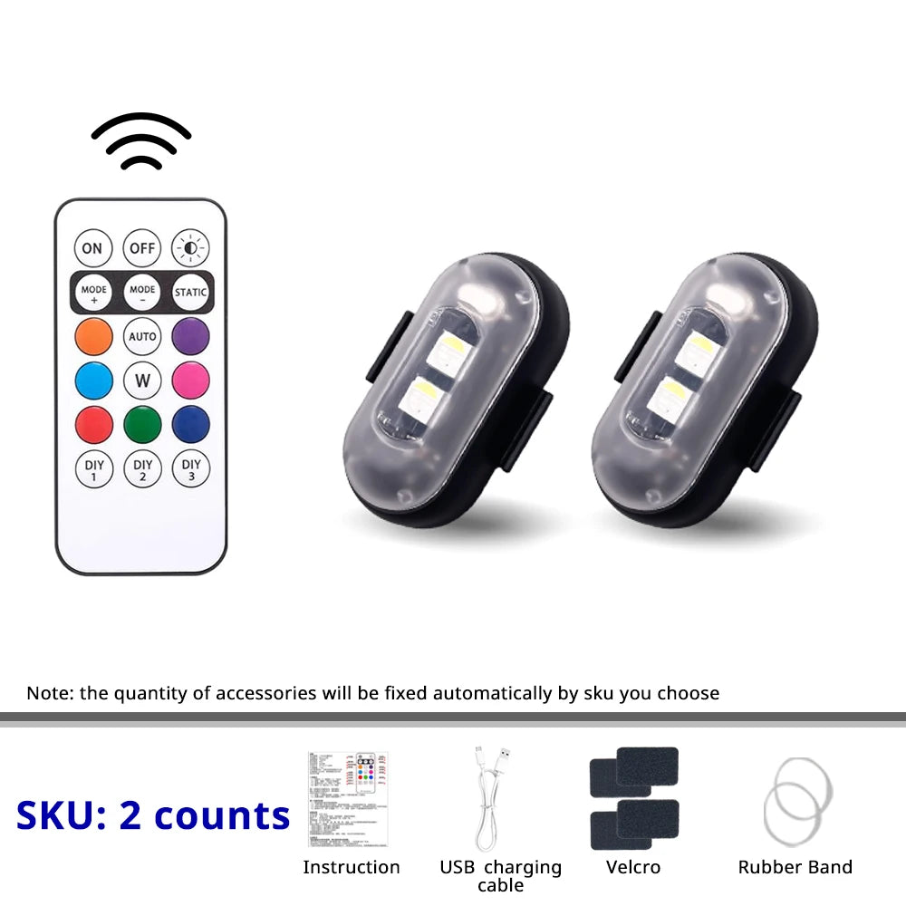 RGB Wireless Interior Atmosphere Light Kit with Remote Control