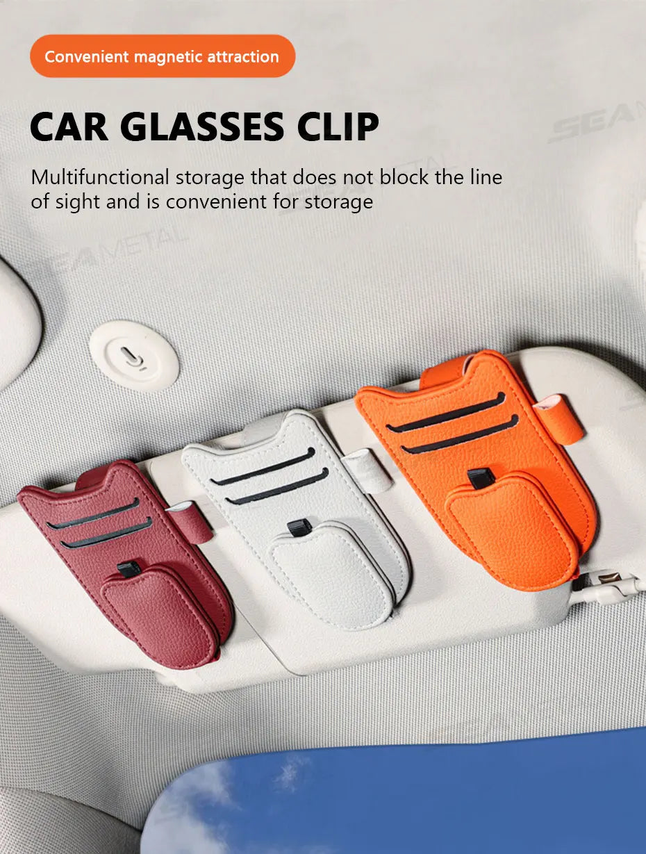 Premium Magnetic Sunglasses Holder for Car Visors