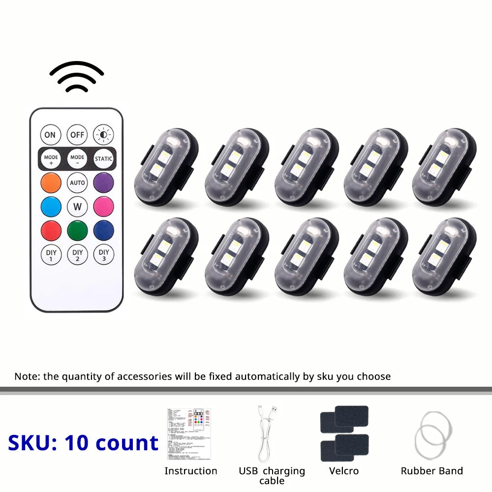 RGB Wireless Interior Atmosphere Light Kit with Remote Control