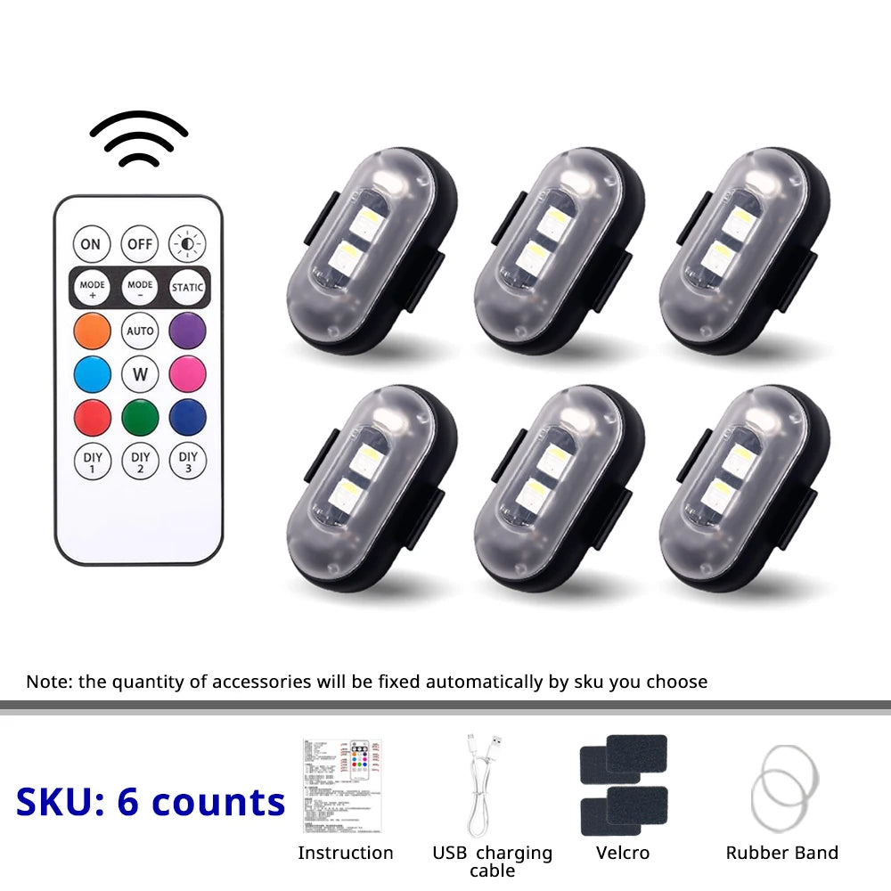 RGB Wireless Interior Atmosphere Light Kit with Remote Control