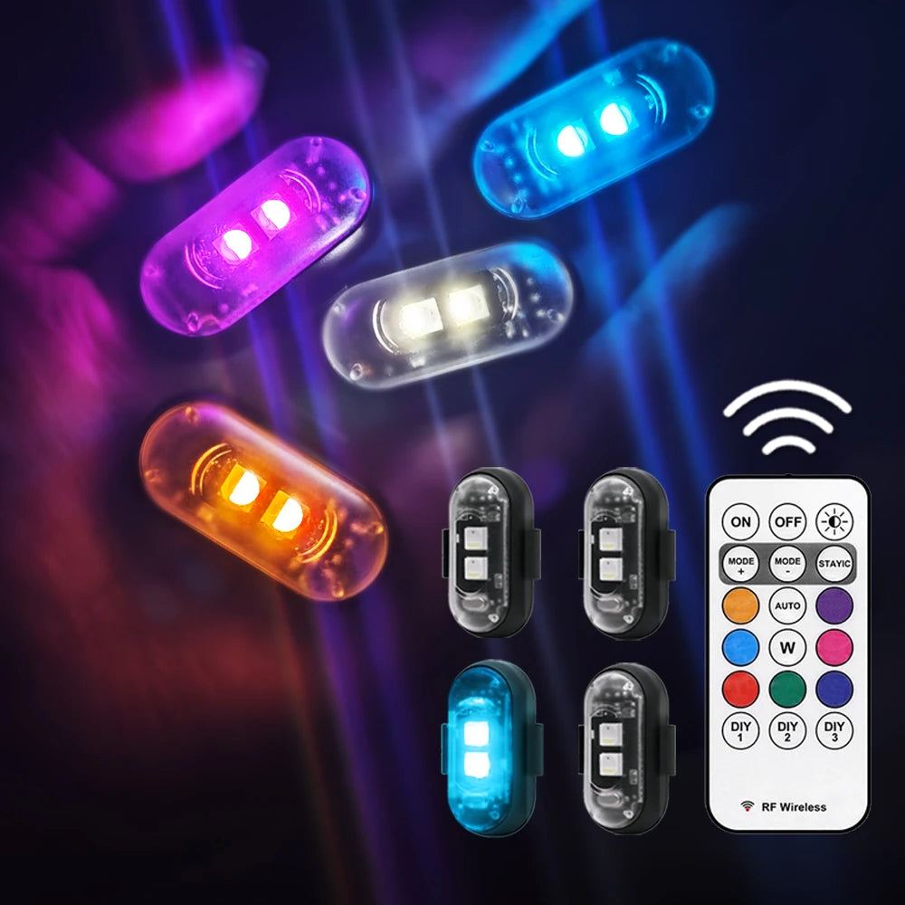 RGB Wireless Interior Atmosphere Light Kit with Remote Control