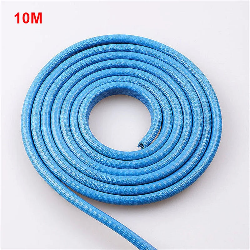 Coiled blue hose with '10M' label on a white background