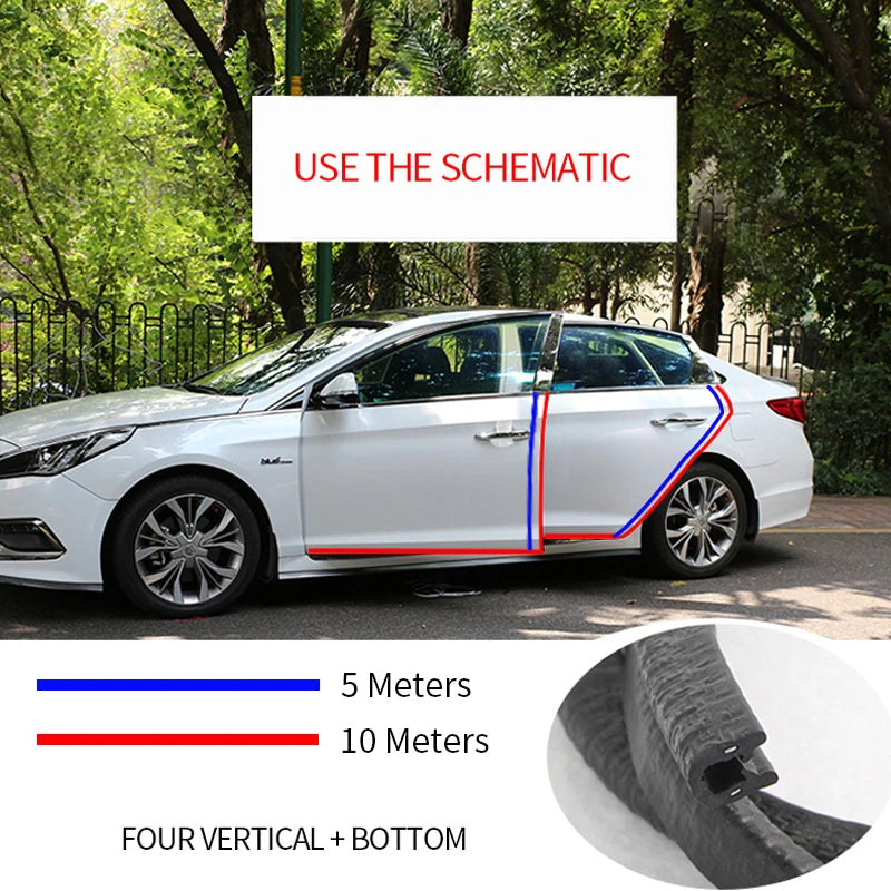 SEAMETAL Universal Car Door Edge Guard Strip – Anti-Scratch PVC & Steel Trim