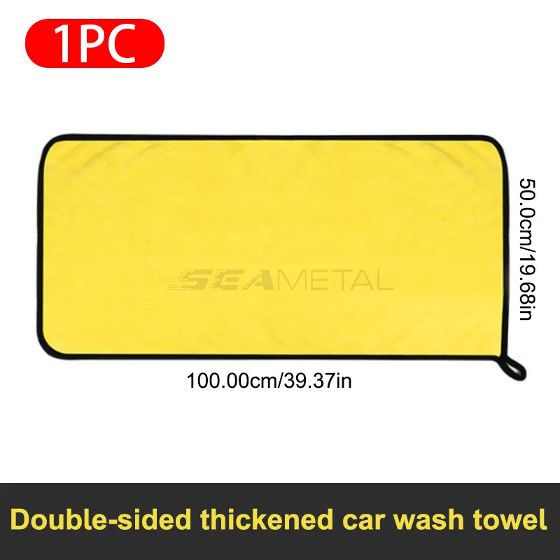 SEAMETAL Multi-Size Microfiber Car Drying Towel - Super Absorbent Lint-Free Detailing Cloth