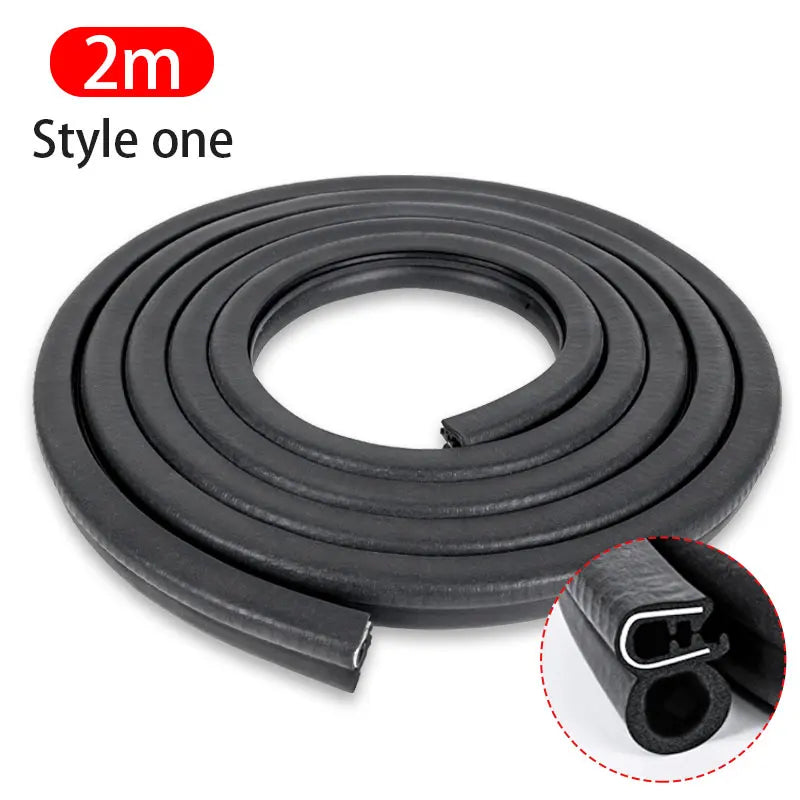 Black rubber weatherstrip with a close-up inset on a white background, labeled '2m Style one'.