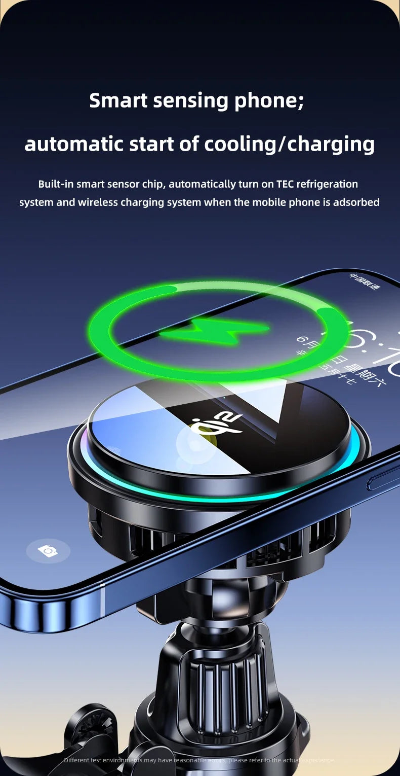 QI2 Magnetic Wireless Car Charger with Cooling Fan