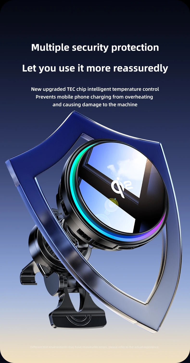 QI2 Magnetic Wireless Car Charger with Cooling Fan