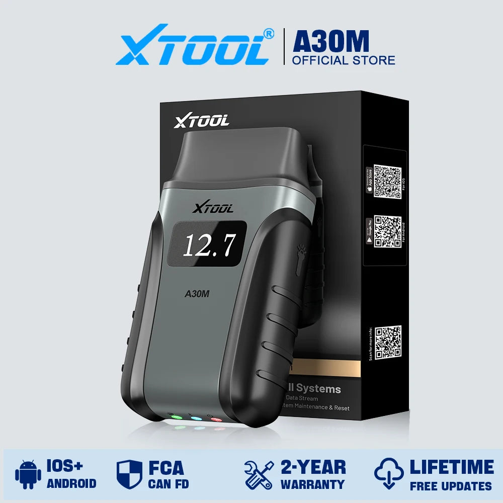 XTOOL Anyscan A30M Bluetooth OBD2 Scanner with 26+ Reset Services