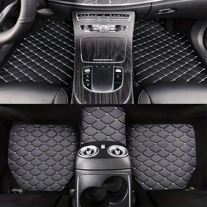 Universal 5-Piece PU Leather Car Floor Mat Set