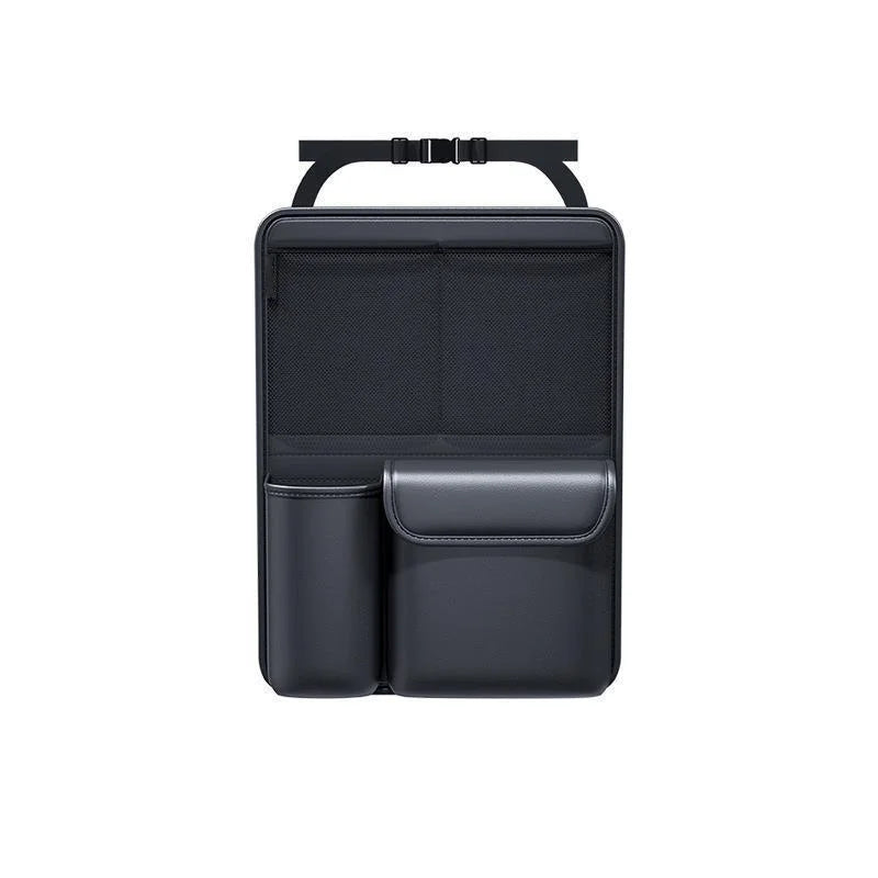 PU Leather Car Trunk Backseat Organizer with Foldable Multi-Pocket Storage
