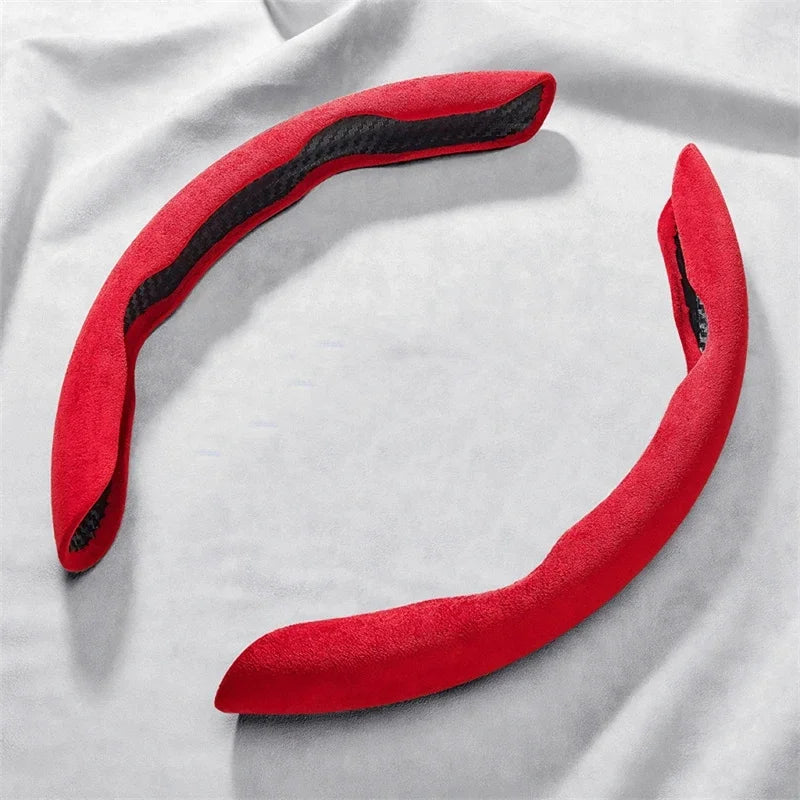 2-Piece Suede Steering Wheel Grip Cover Set