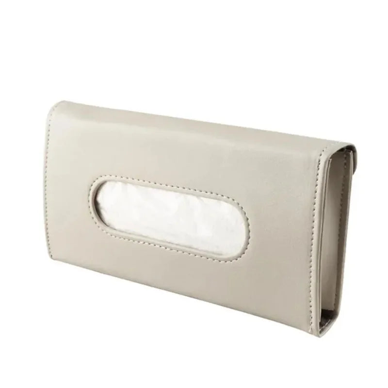PU Leather Car Sun Visor Tissue Holder & Mask Organizer