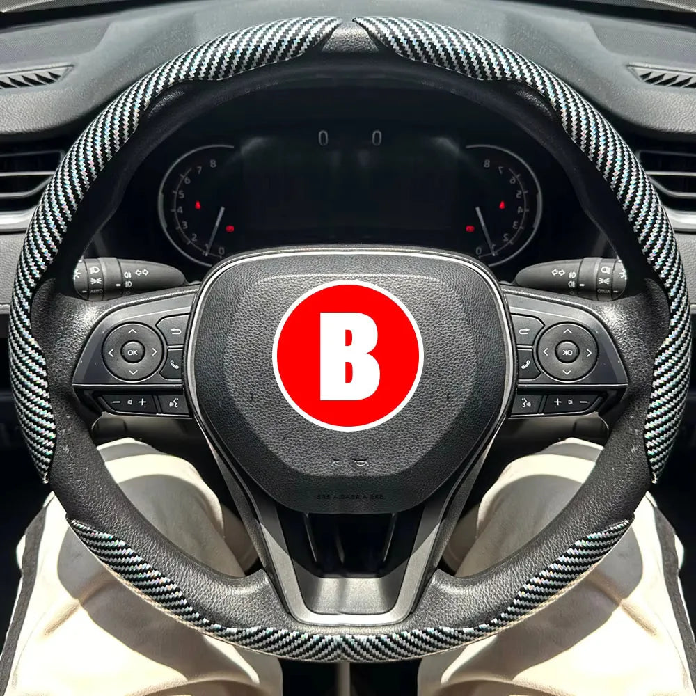 Luxury Carbon Fiber Steering Wheel Grip Cover Set