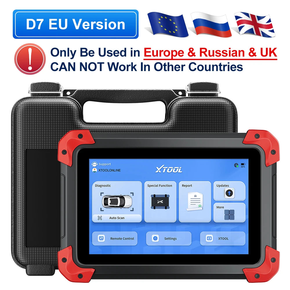 XTOOL D7 Bidirectional OBD2 Scanner with ECU Coding & 39+ Reset Services