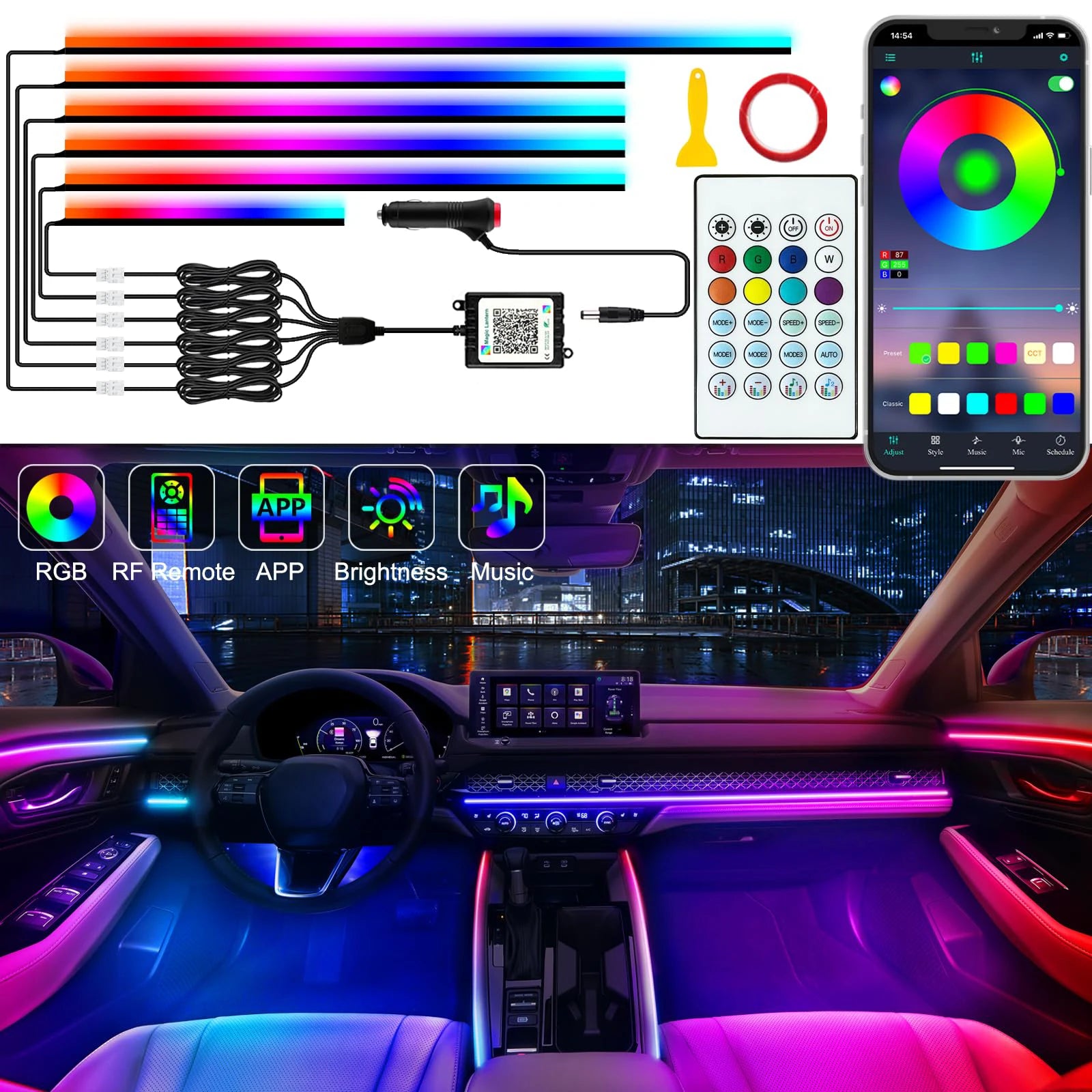 Smart RGB Symphony Interior Ambient Lighting System