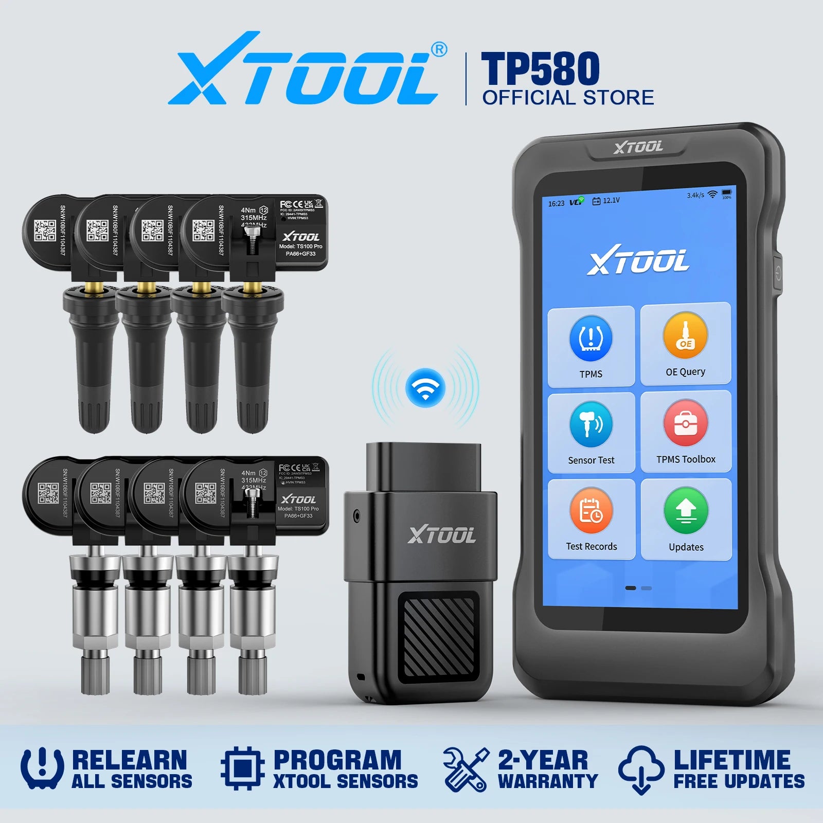 XTOOL TP580 TPMS Programming Tool & All-System Diagnostic Scanner with 22+ Services