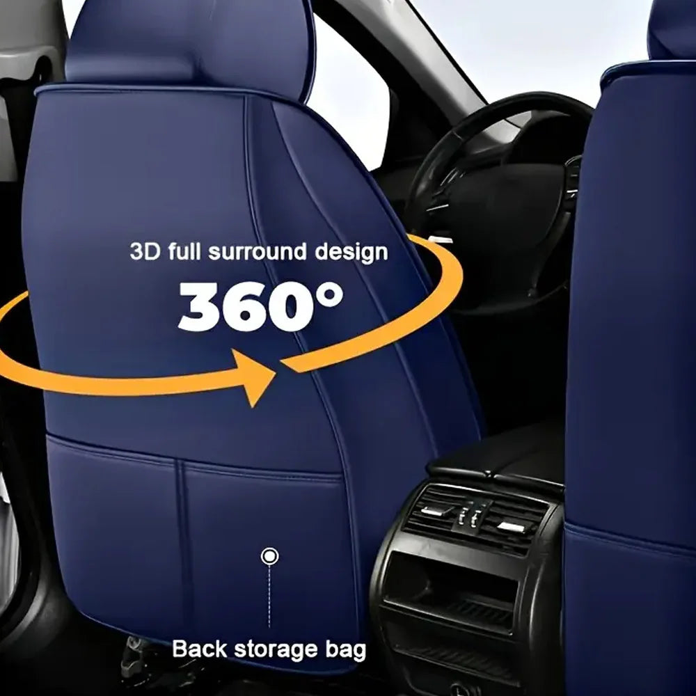 Universal PU Leather Car Seat Cover Set for 5-Seater Cars