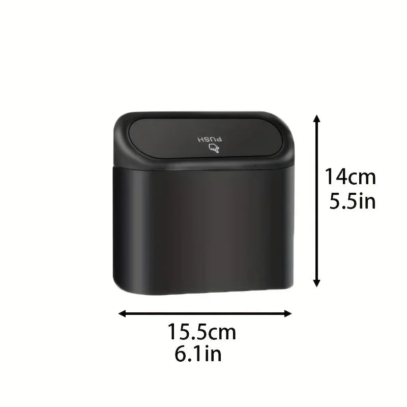 Compact Leakproof Car Trash Bin with Lid