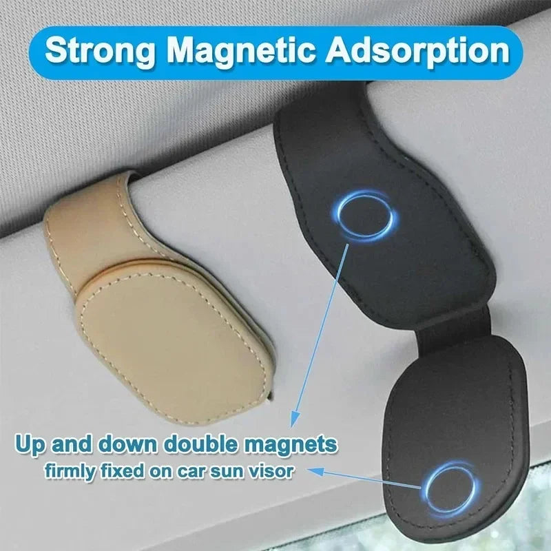 Premium Magnetic Sun Visor Sunglasses Holder