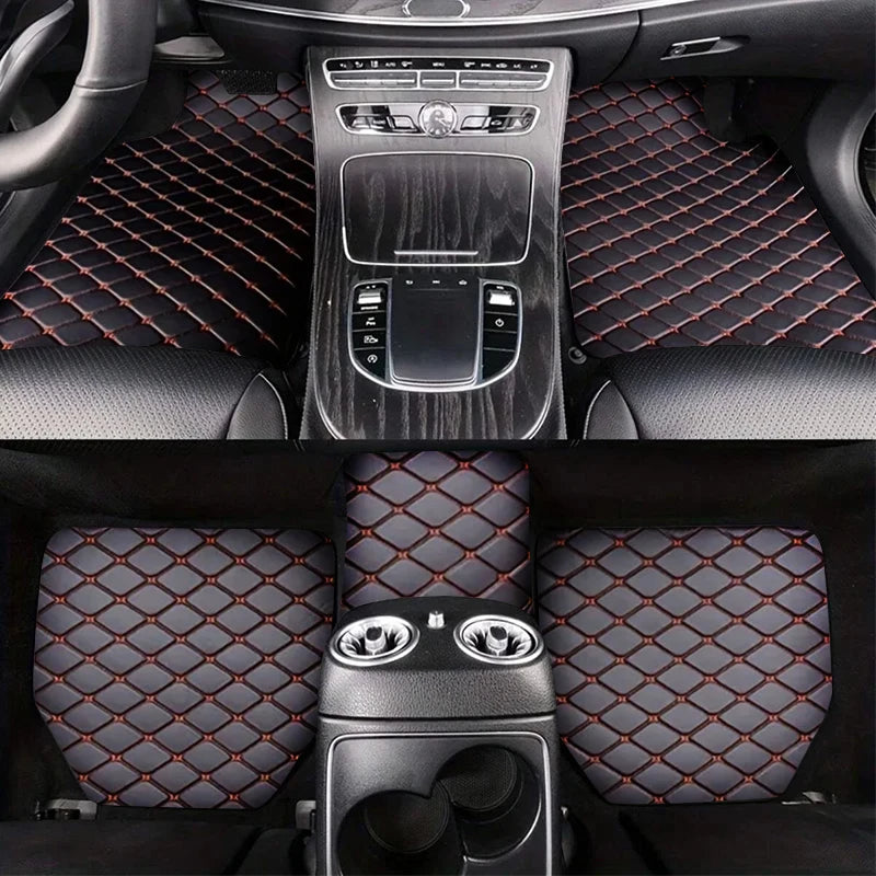 Universal 5-Piece PU Leather Car Floor Mat Set