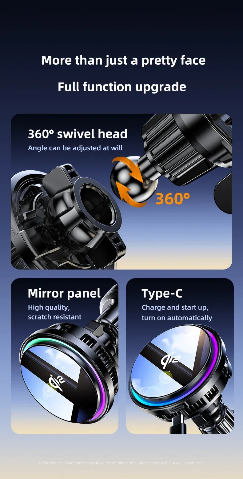 QI2 Magnetic Wireless Car Charger with Cooling Fan