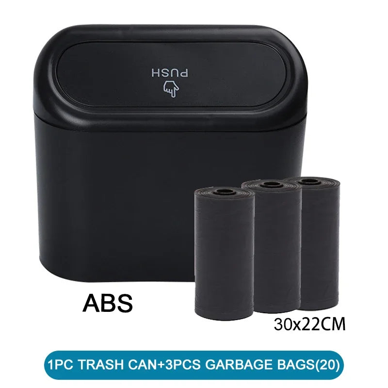 Compact Leakproof Car Trash Bin with Lid