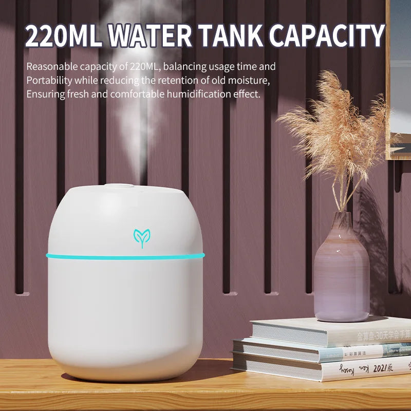 Portable USB Mini Humidifier & Aroma Diffuser with LED Light