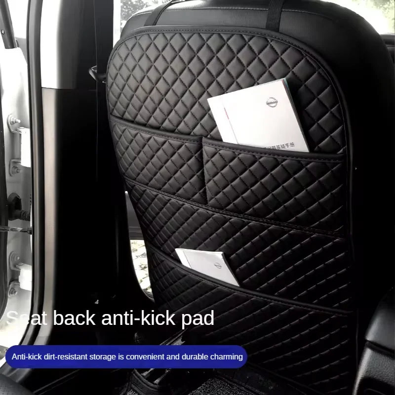 Universal PU Leather Seat Back Protector with Organizer Pocket