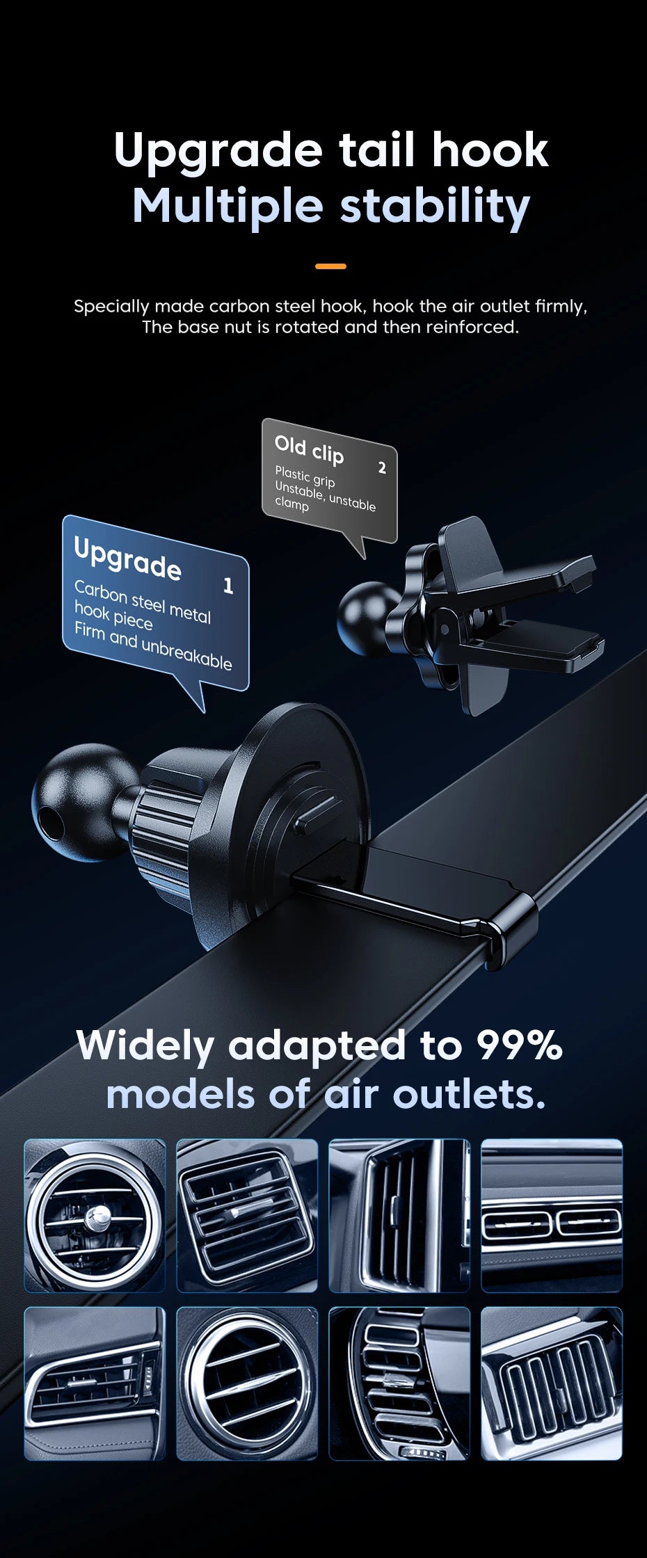 Smart Auto-Clamping Wireless Car Charger Mount – 15W Fast Charging Phone Holder
