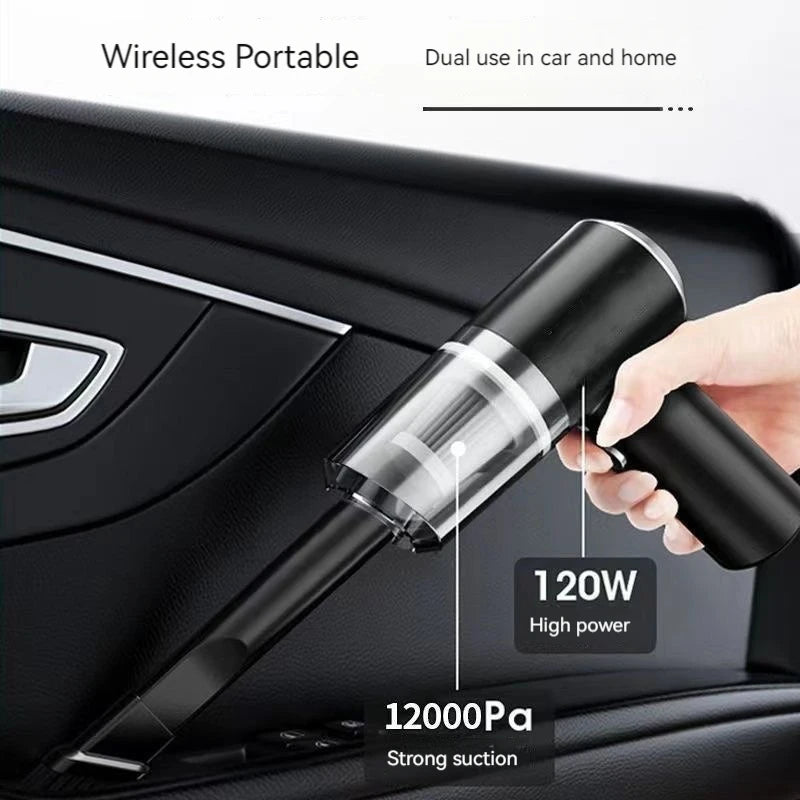 3-in-1 Mini Cordless Car Vacuum & Air Duster - 12000Pa