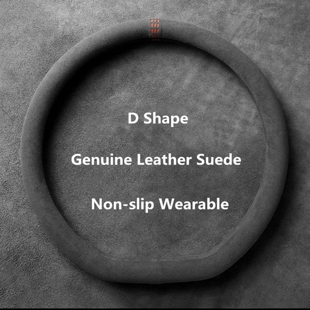 Premium Suede Steering Wheel Cover for 37–38 cm Wheels