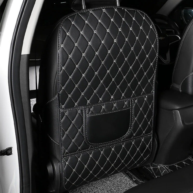 PU Leather Car Seat Back Protector Anti-Kick Mat