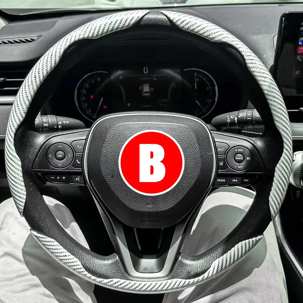 Luxury Carbon Fiber Steering Wheel Grip Cover Set