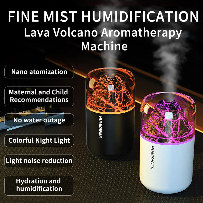 180ML USB Volcano Aroma Diffuser for Car, Desk & Bedroom