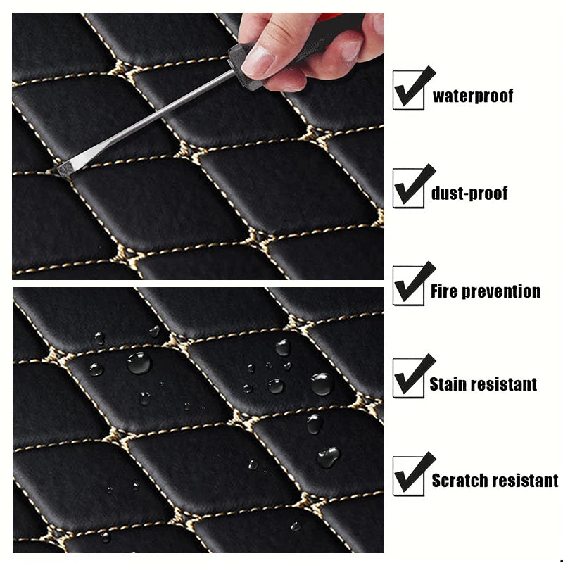Universal 5-Piece PU Leather Car Floor Mat Set