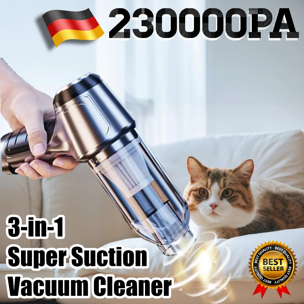 Wireless Handheld Car Vacuum & Air Duster with 2-Speed Cleaning