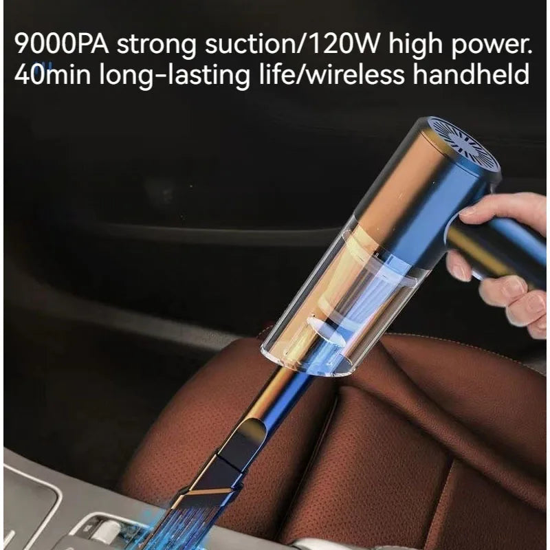 3-in-1 Mini Cordless Car Vacuum & Air Duster - 12000Pa