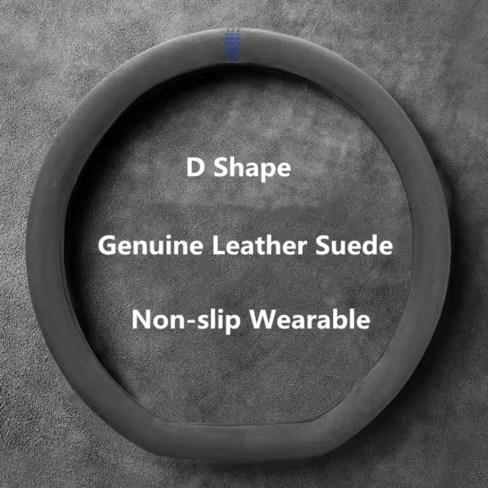 Premium Suede Steering Wheel Cover for 37–38 cm Wheels