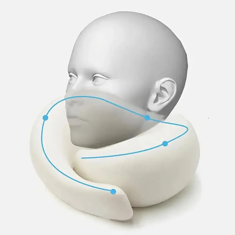 360° Memory Foam Travel Neck Pillow – Adjustable U-Shaped Neck Support for Travel & Sleep