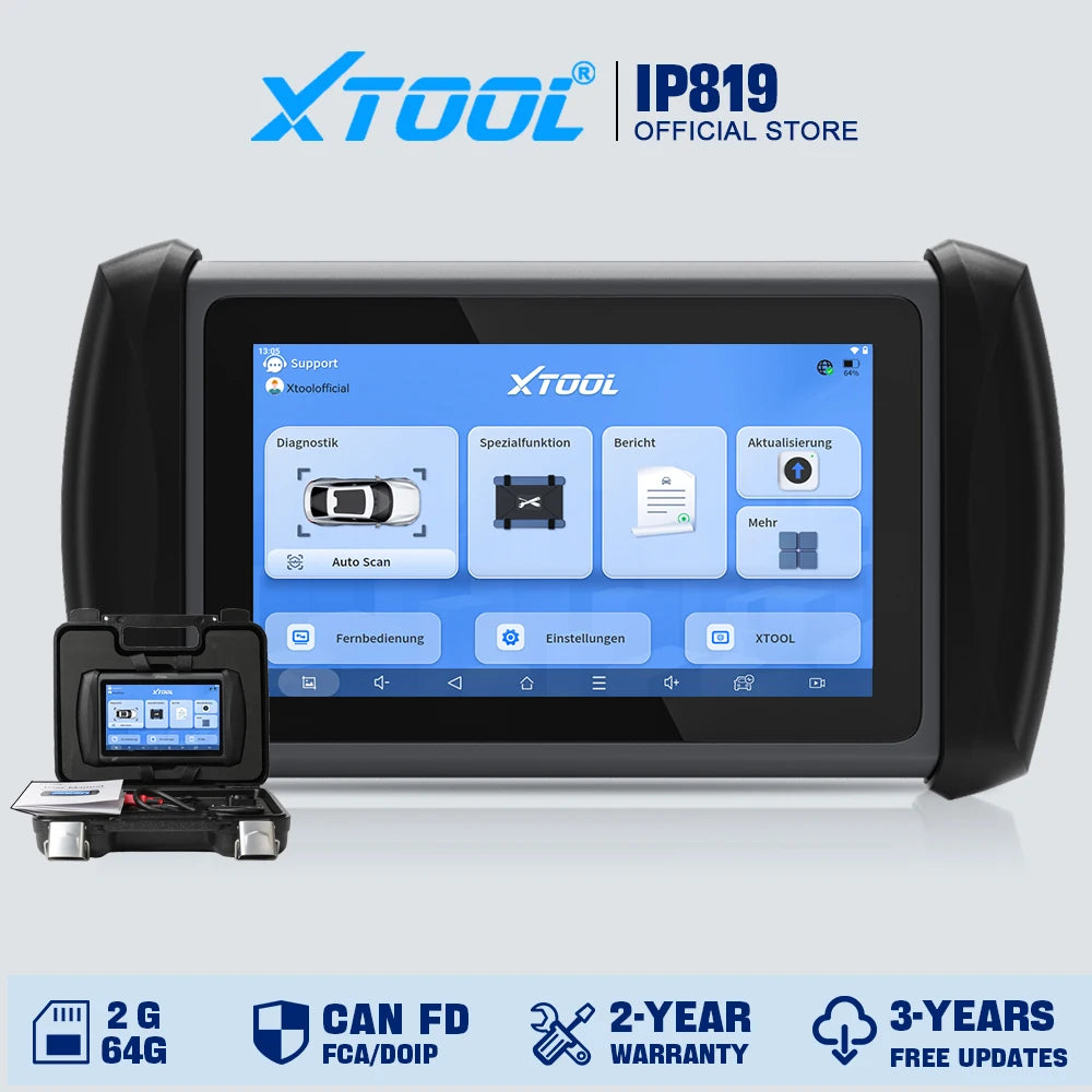 XTOOL InPlus IP819 Bidirectional OBD2 Scanner with ECU Coding & 39+ Service Functions