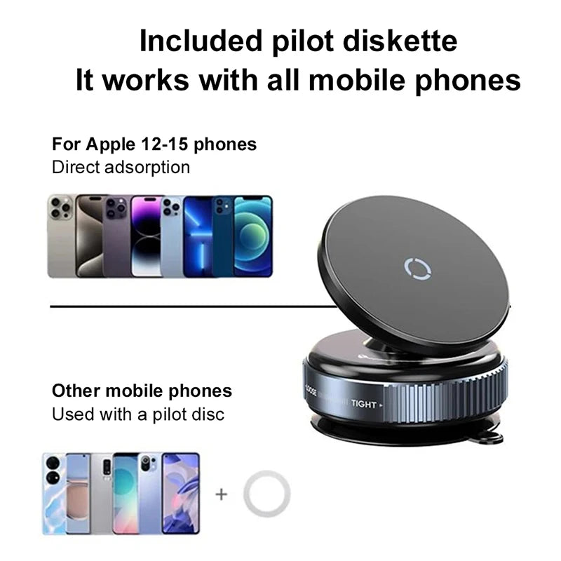 MagSafe Magnetic Vacuum Phone Mount with 360° Rotation