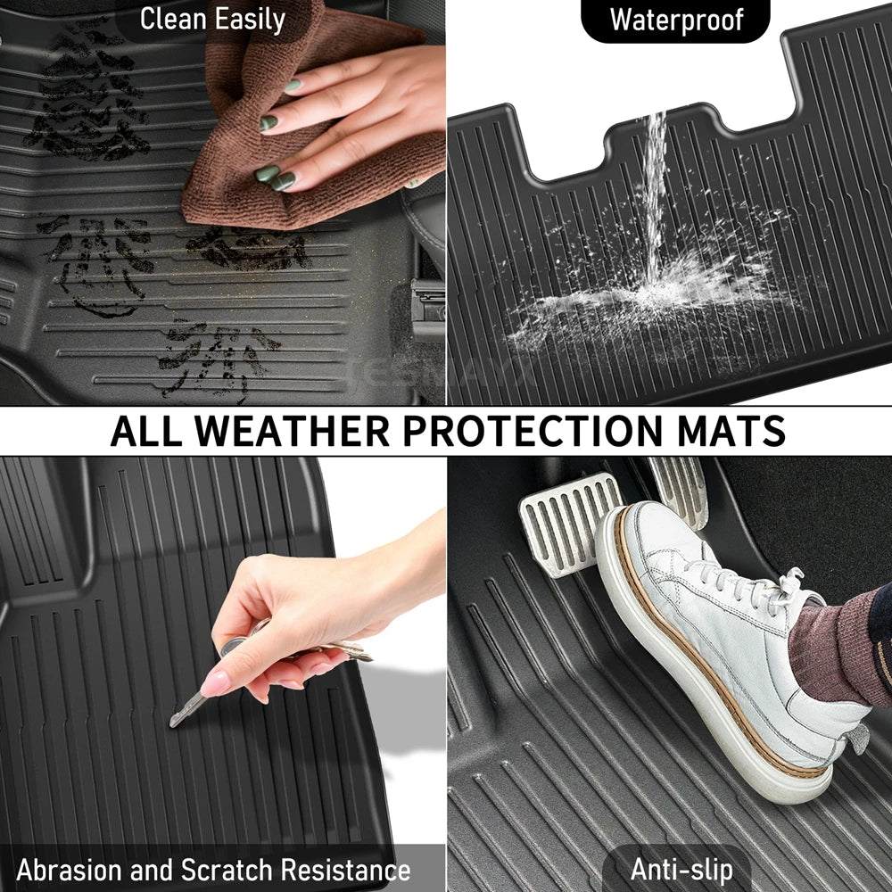 All weather protection mats with features like clean easily, waterproof, abrasion resistance, and anti-slip.