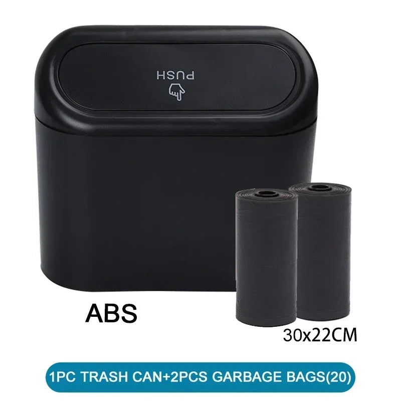 Compact Leakproof Car Trash Bin with Lid