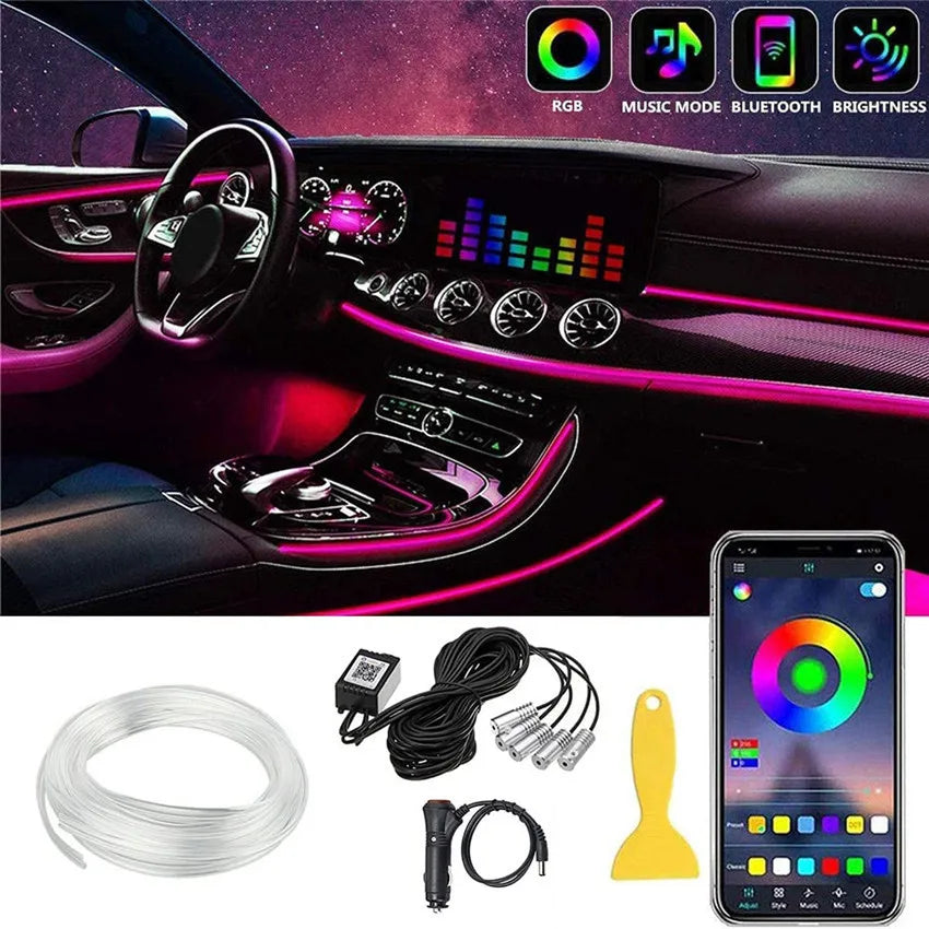 Smart RGB Interior Ambient Lighting Kit with App Control