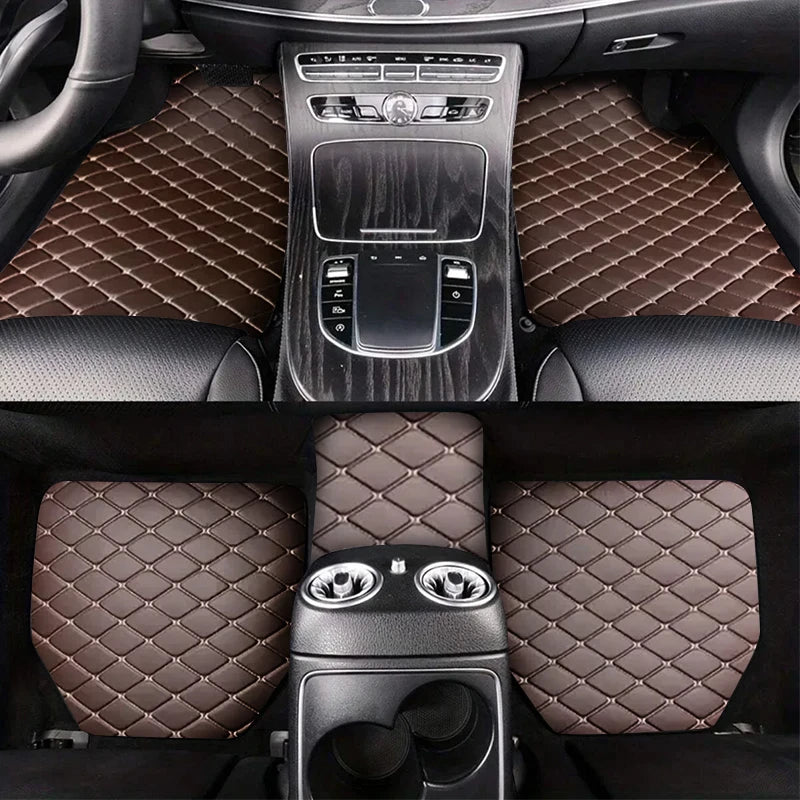 Universal 5-Piece PU Leather Car Floor Mat Set
