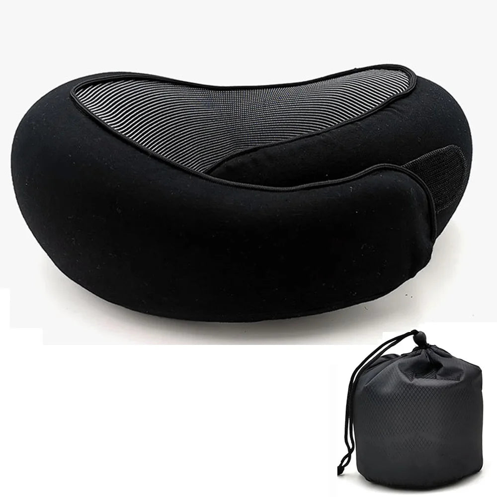 360° Memory Foam Travel Neck Pillow – Adjustable U-Shaped Neck Support for Travel & Sleep