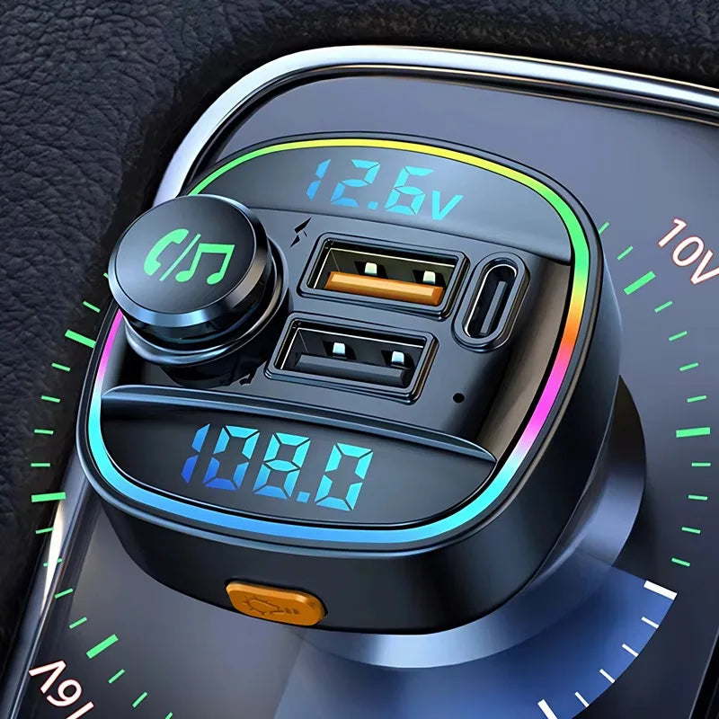 Bluetooth 5.0 FM Transmitter Car Charger with 22.5W Fast Charging