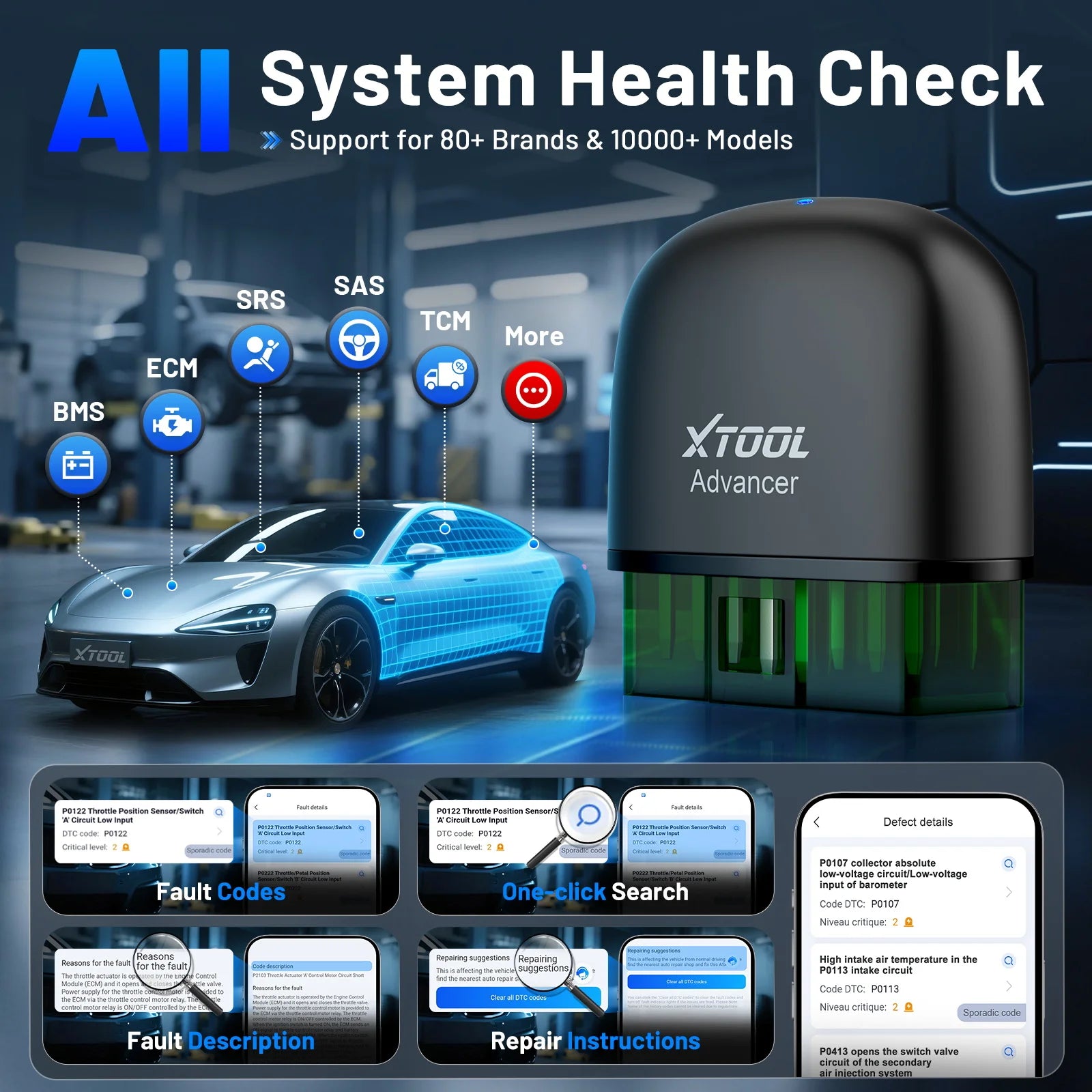 XTOOL AD20 Pro Bluetooth OBD2 Scanner with Oil Reset & Battery Test