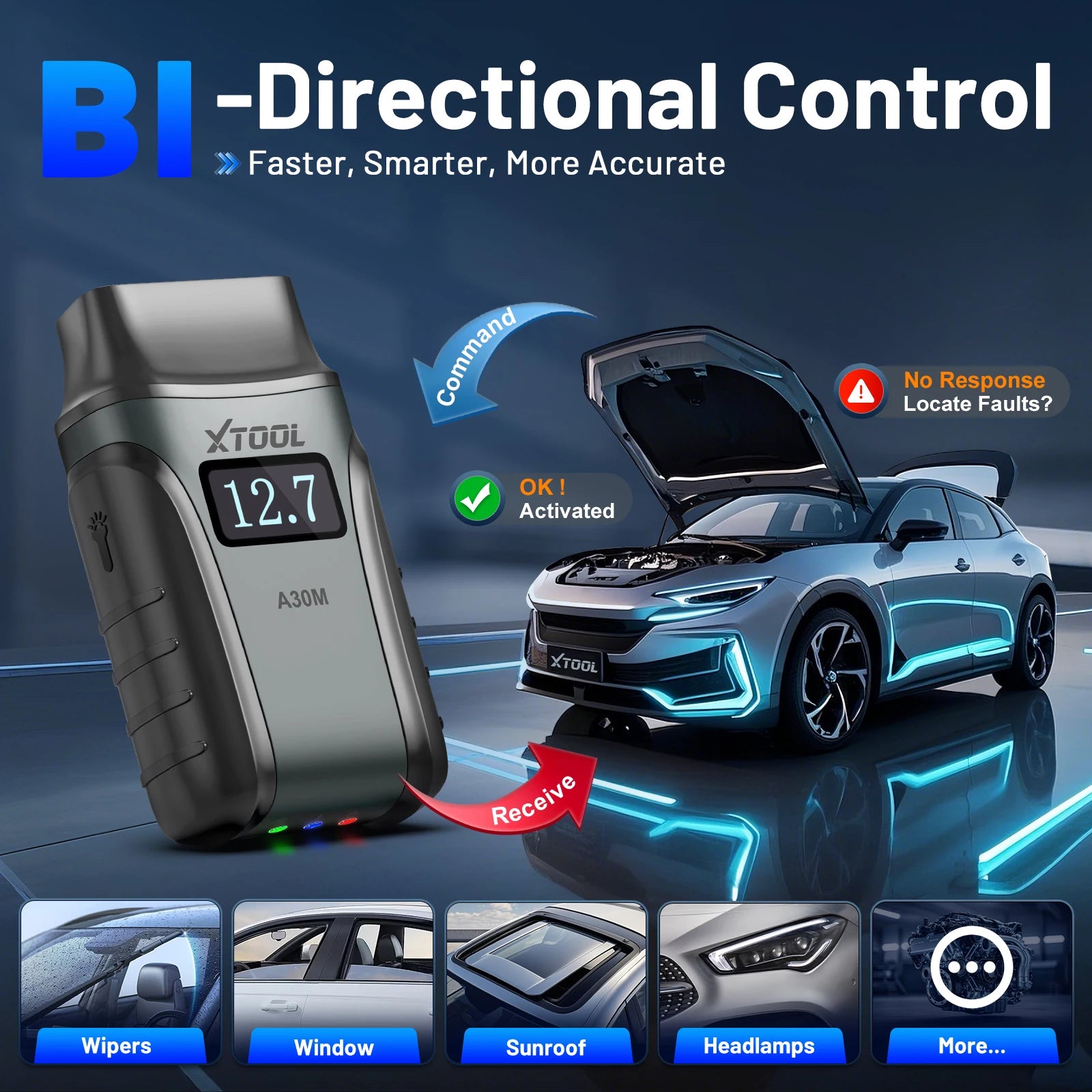 XTOOL Anyscan A30M Bluetooth OBD2 Scanner with 26+ Reset Services