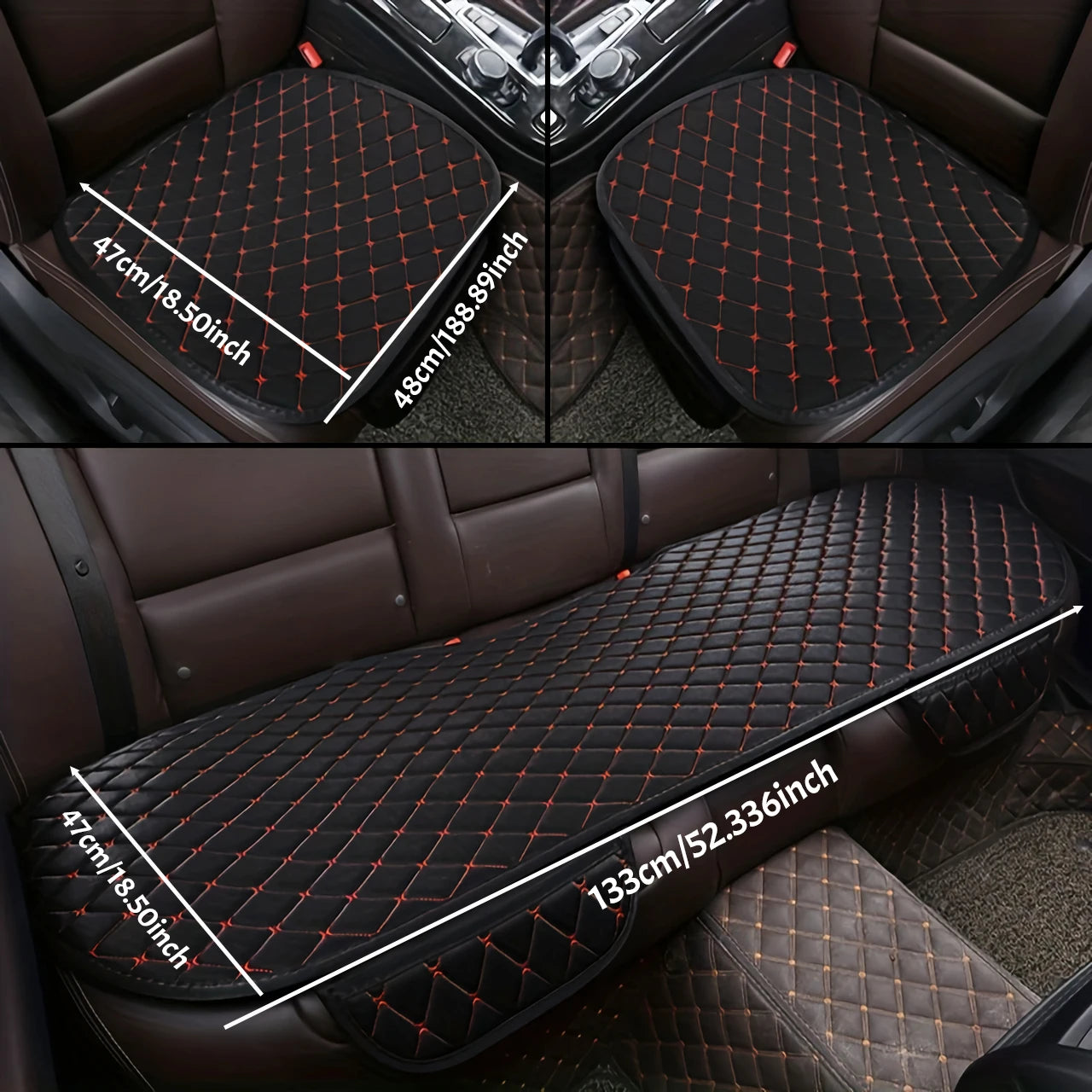 3-Piece Universal Breathable Car Seat Cushion Cover Set